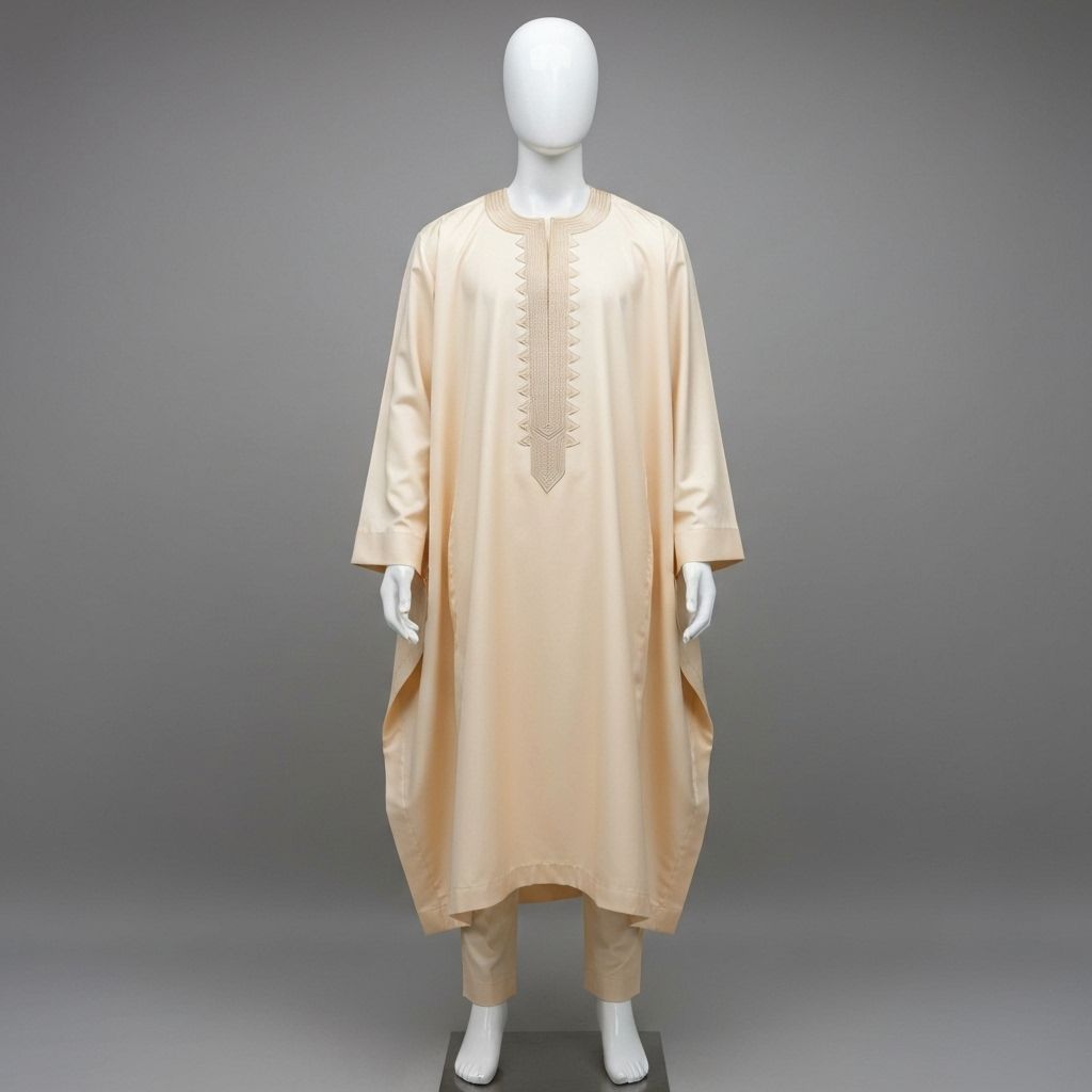 NNADI Luxury Native – Contemporary Kaftan – Cream Full View