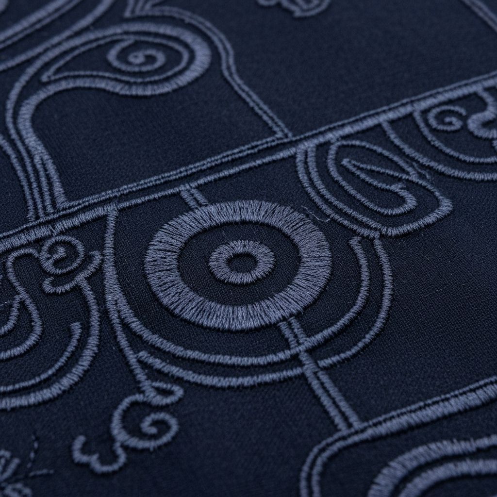 NNADI Luxury Native – Executive Dashiki – Navy Embroidery Detail