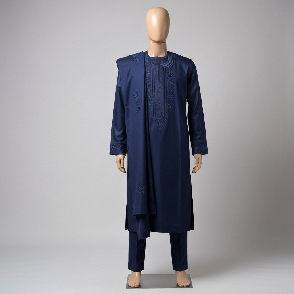 NNADI Luxury Native – Executive Dashiki – Navy Full View
