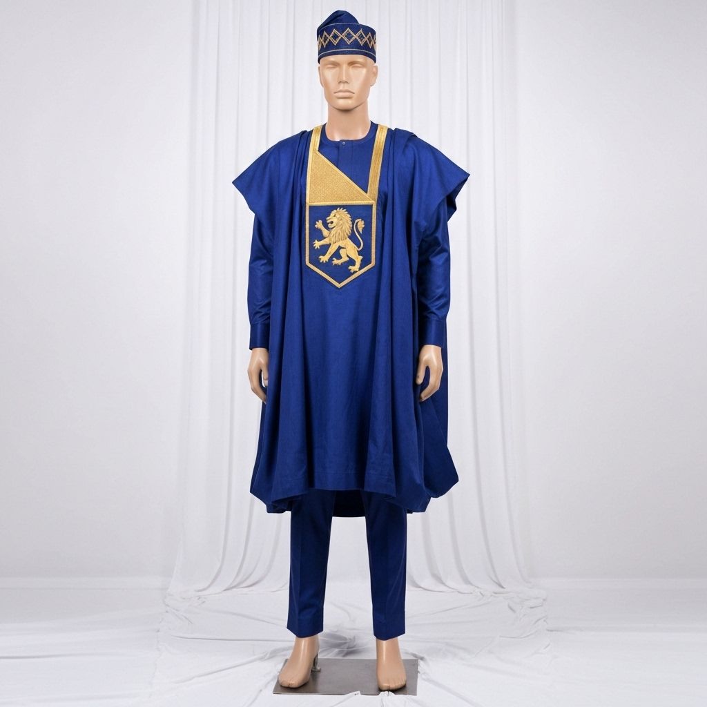 NNADI Luxury Native – Regal Isiagu – Sapphire Blue Full View