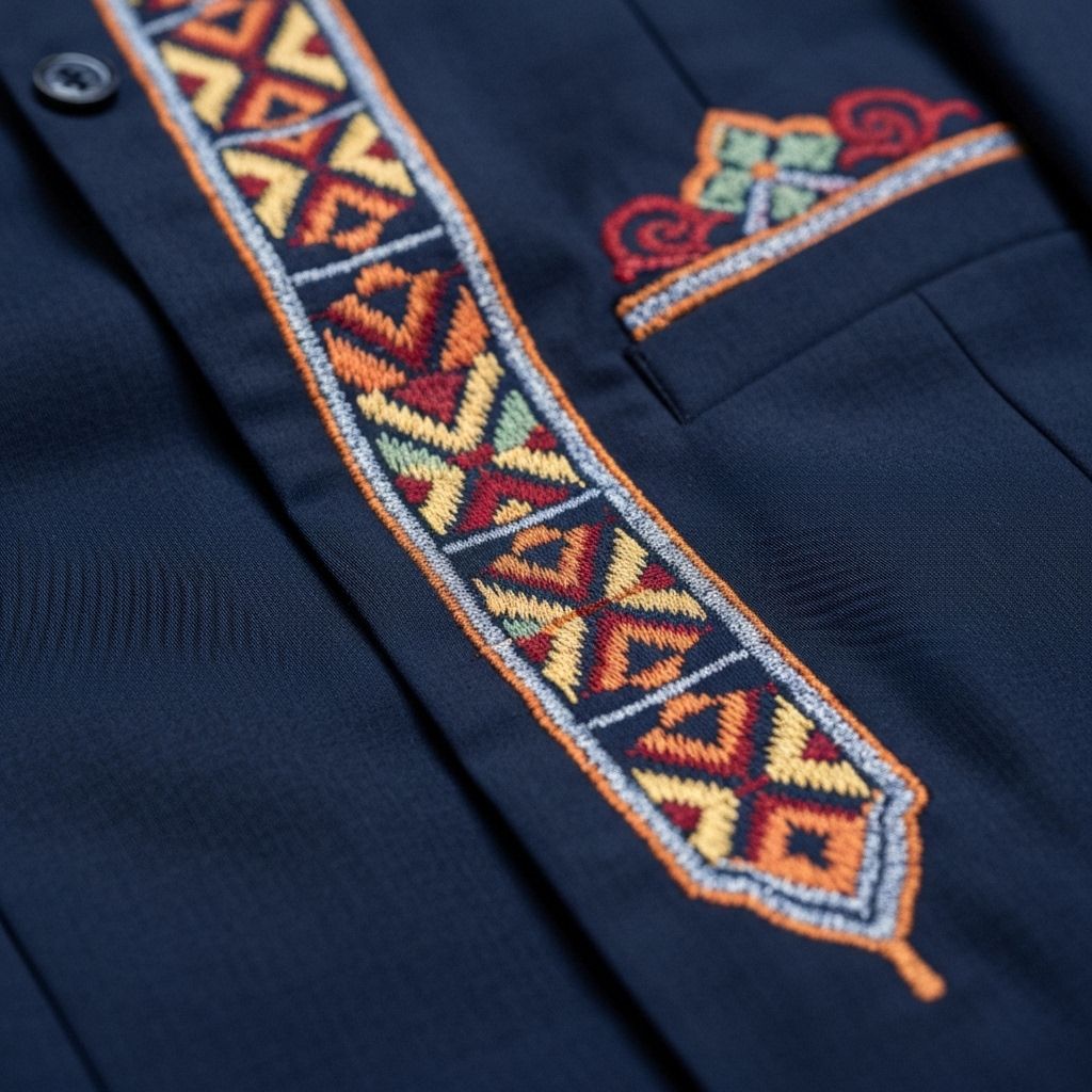 NNADI Luxury Native – Senator Suit – Navy Detail